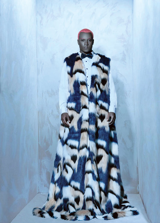 LAVA MARACA FAUX FOX COAT VEST