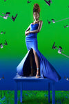 BLEUE LA ROBE DE COCKTAIL