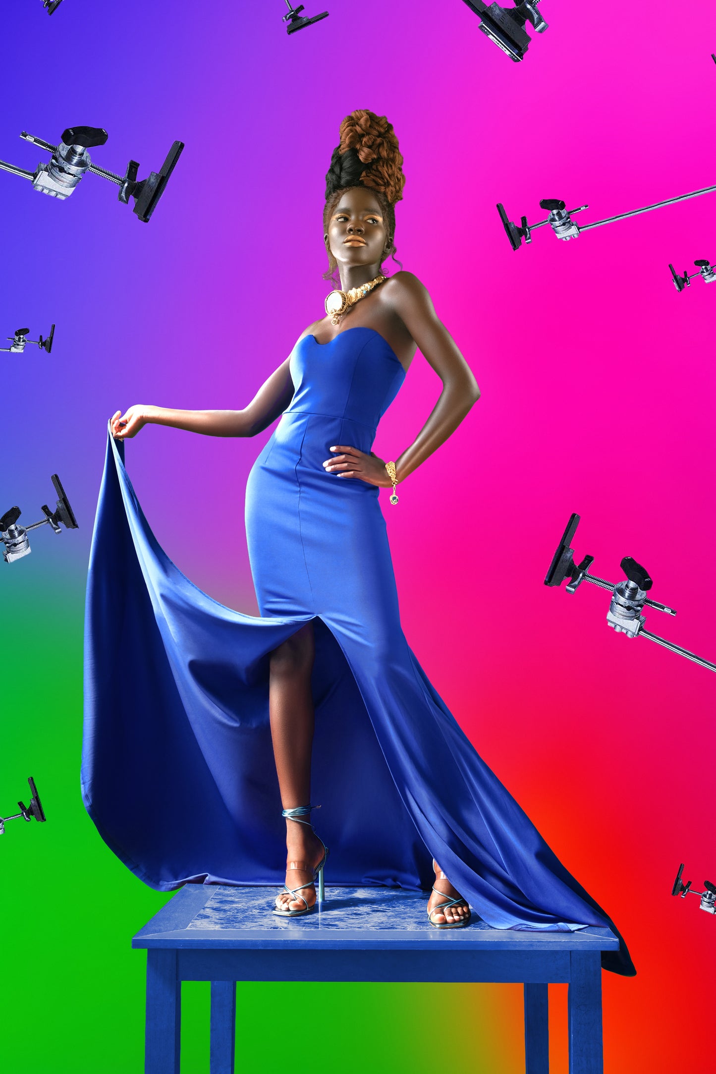 BLEUE LA ROBE DE COCKTAIL
