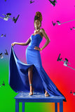 BLEUE LA ROBE DE COCKTAIL